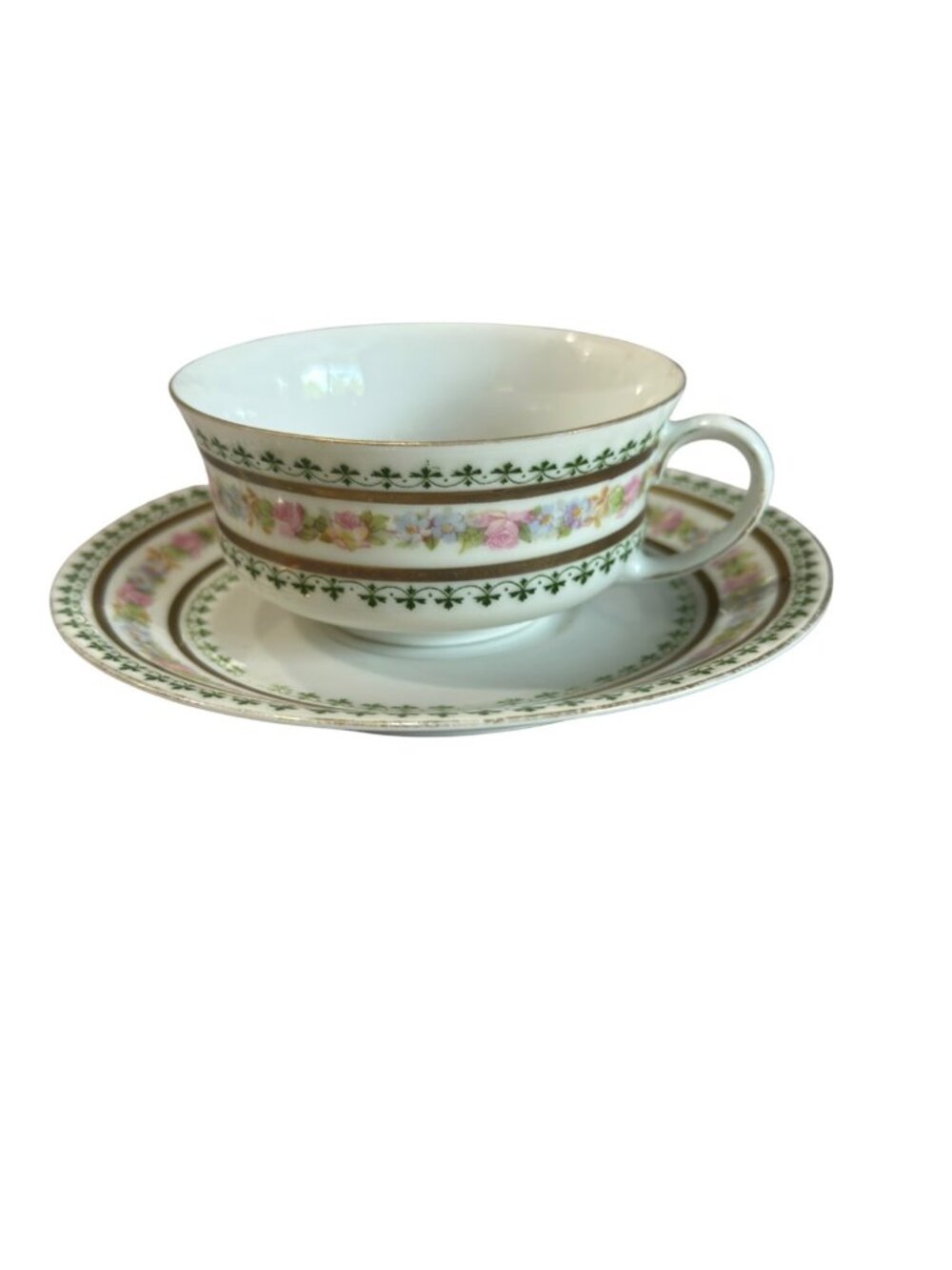MZ Austria 4 Tea Cup & Saucer Set Antique Levi Terre Haute 1884-1909 Numbee 427